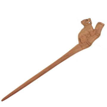 CrystalMood Handmade Carved Peachwood Chinese Zodiac Hair Stick 3 Tiger
